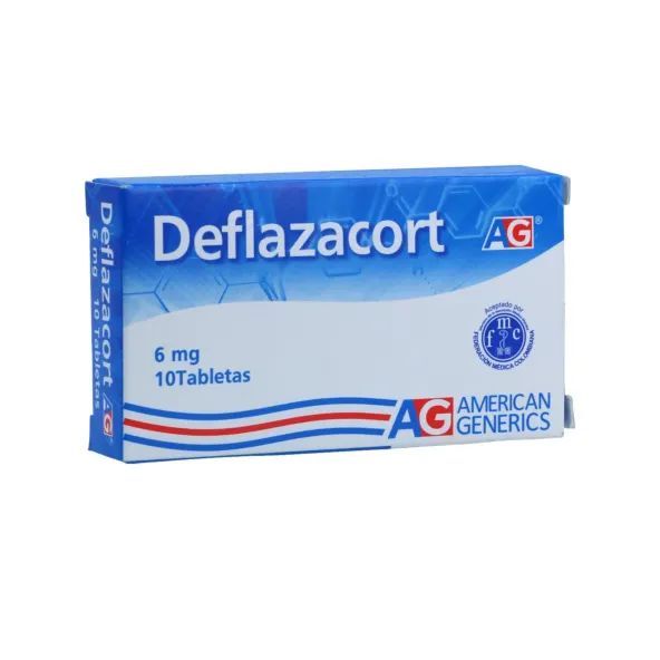 DEFLAZACORT 6 MG X 10 TABLETAS.