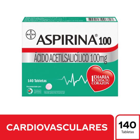 ASPIRINA 100 MG 140 TBS