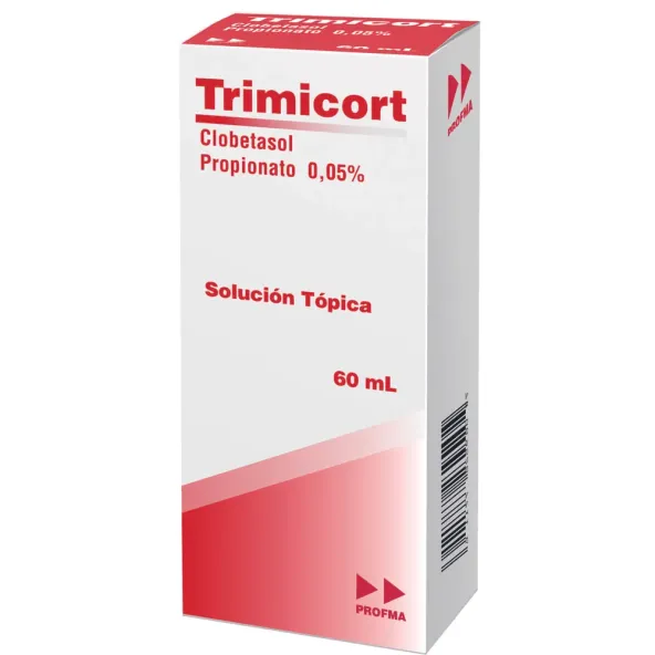 CLOBETASOL 0.05% TRIMICORT SOLU TOPICA X 60 ML