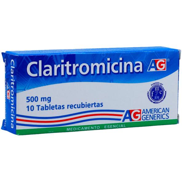 CLARITROMICINA 500 MG 10 TABLETAS AG