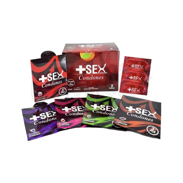 CONDONES +SEX 20 PAQ X 3 UNDS 5 AROMAS SURTIDOS