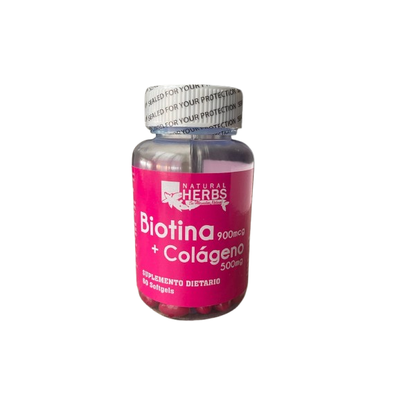 BIOTINA +COLAGENO 900/500MG X 60 CAPSULAS