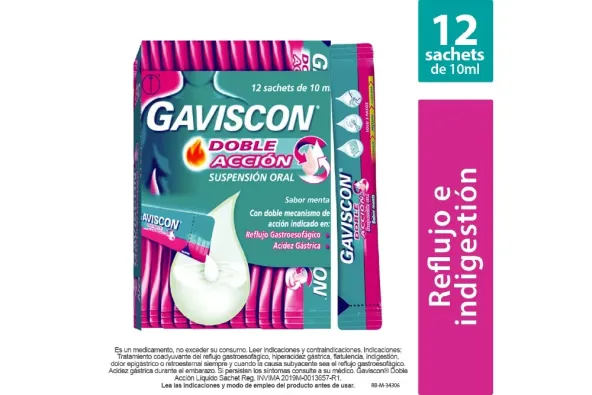 GAVISCON DOBLE ACCION SUSP.10 ML X 12UND