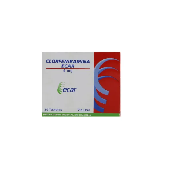 CLORFENIRAMINA 4 MG 20 TABLETAS EC