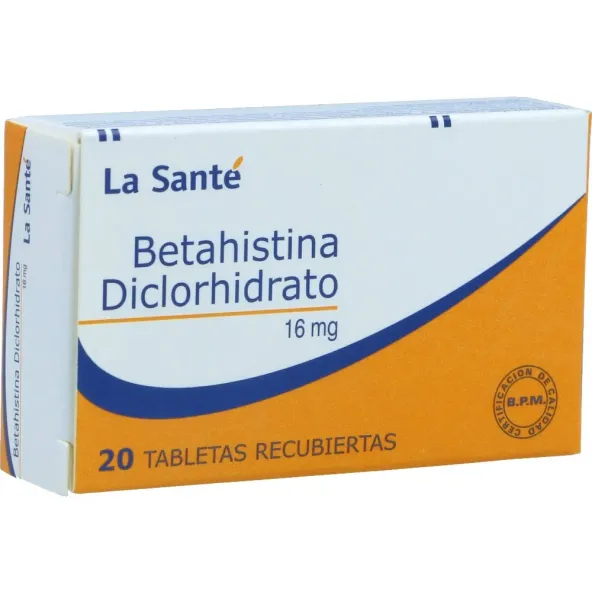 BETAHISTINA 16 MG X 20 TABLETAS LS