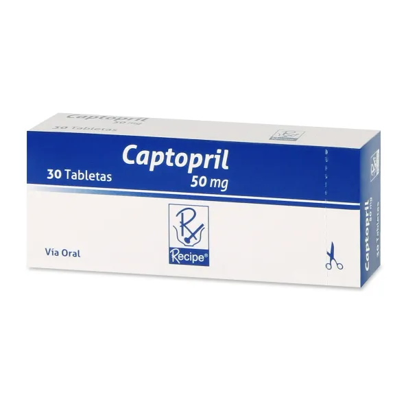 CAPTOPRIL 50 MG 30 TABLETAS RC